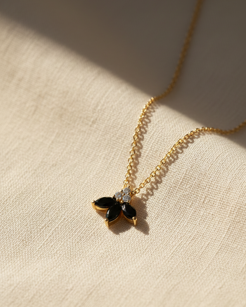 שרשרת ז'אן פואסון יהלומים שחורים ולבנים