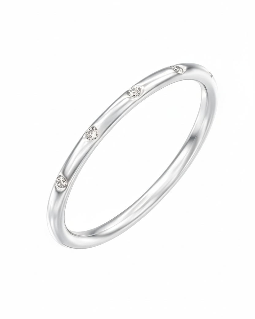 טבעת דונה חמישה יהלומים לבנים