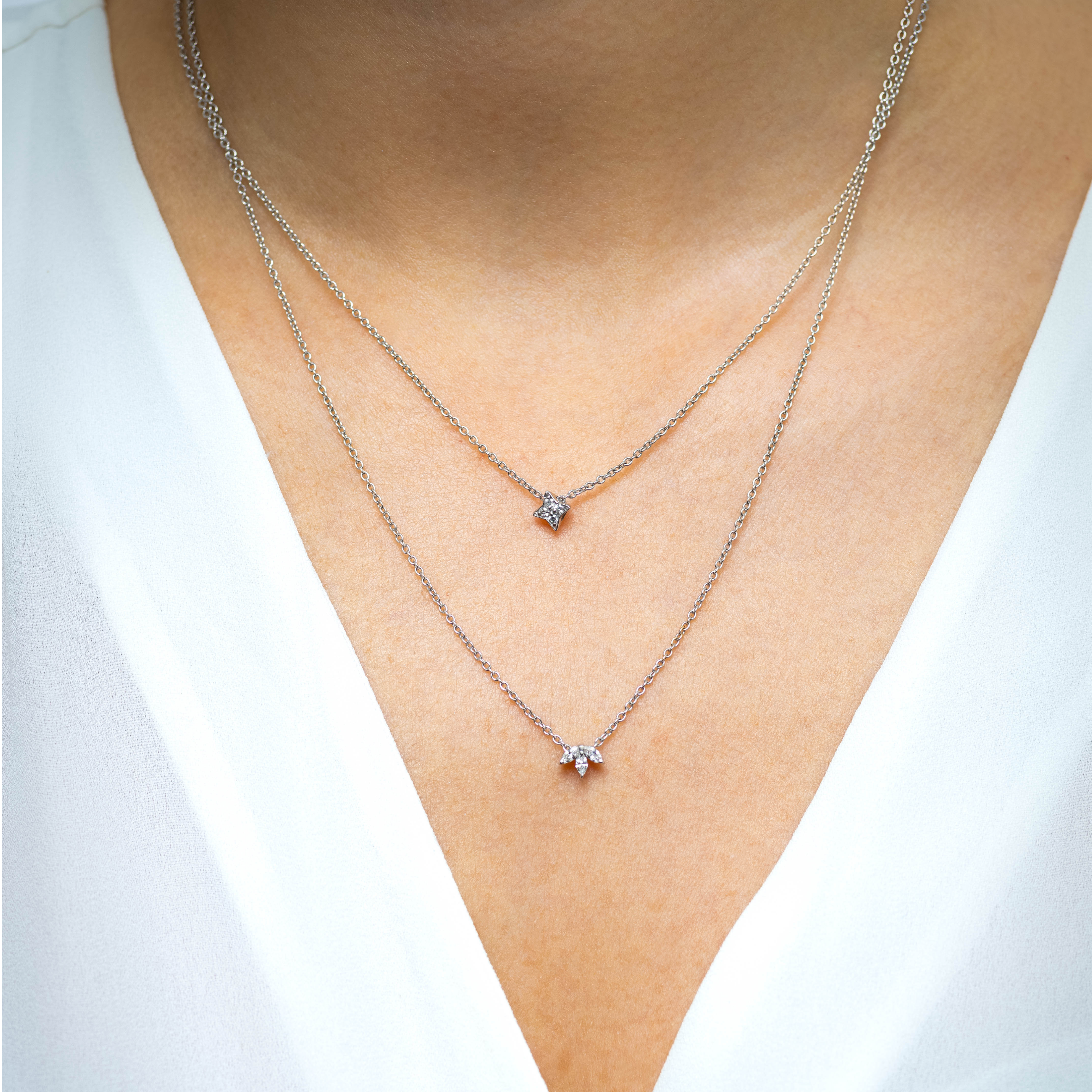 שרשרת סאטרן יהלומים לבנים