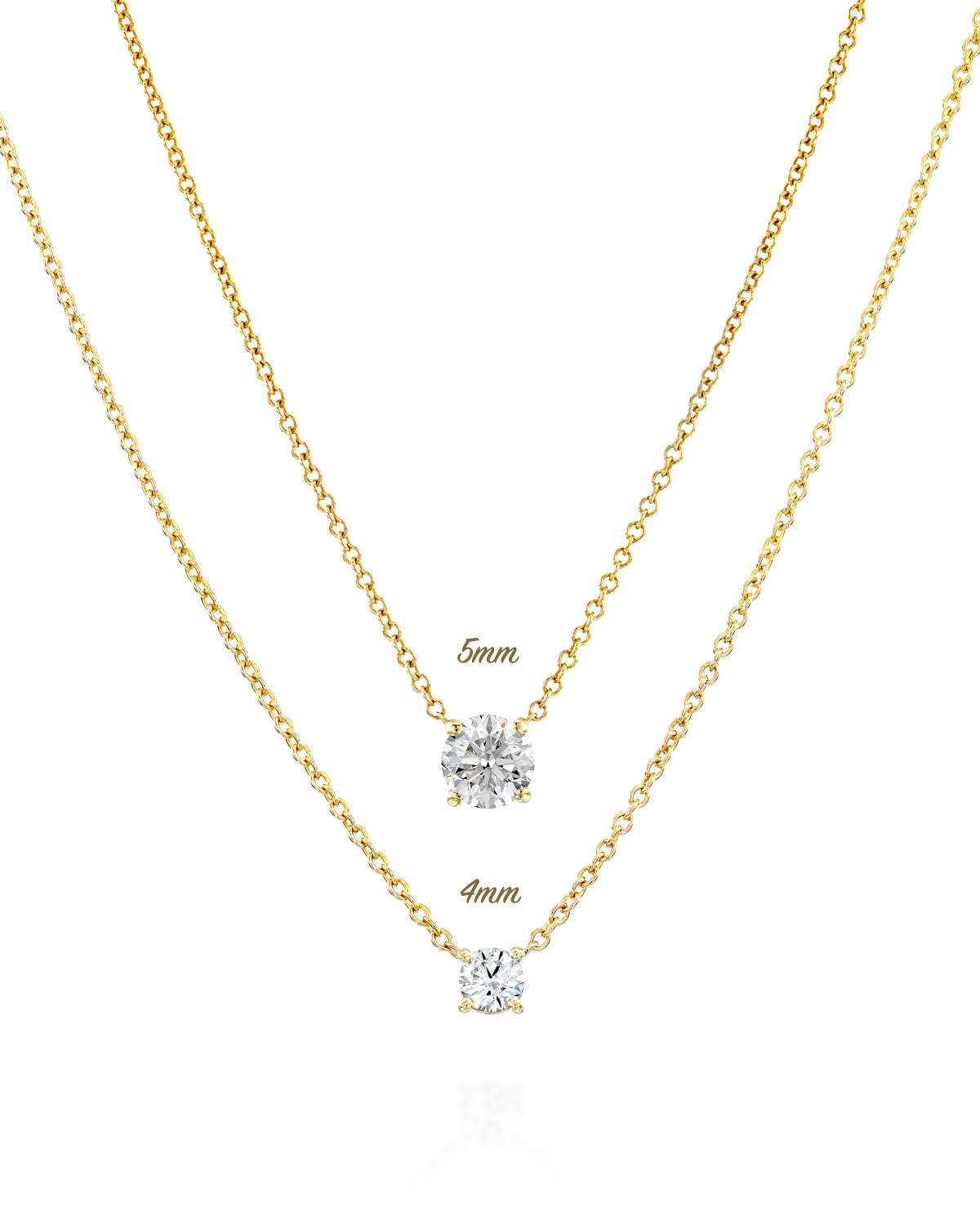 שרשרת אנאבל עם יהלום לבן 5ממ