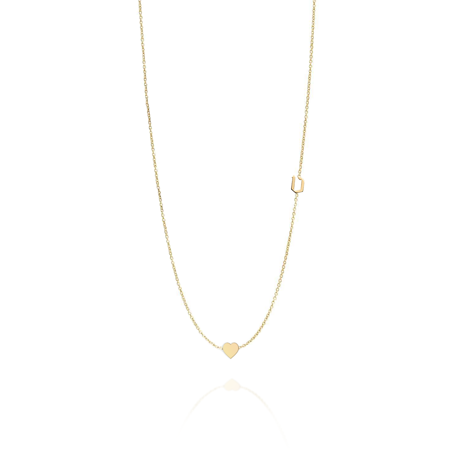 שרשרת אות עברית מרחף עם לב