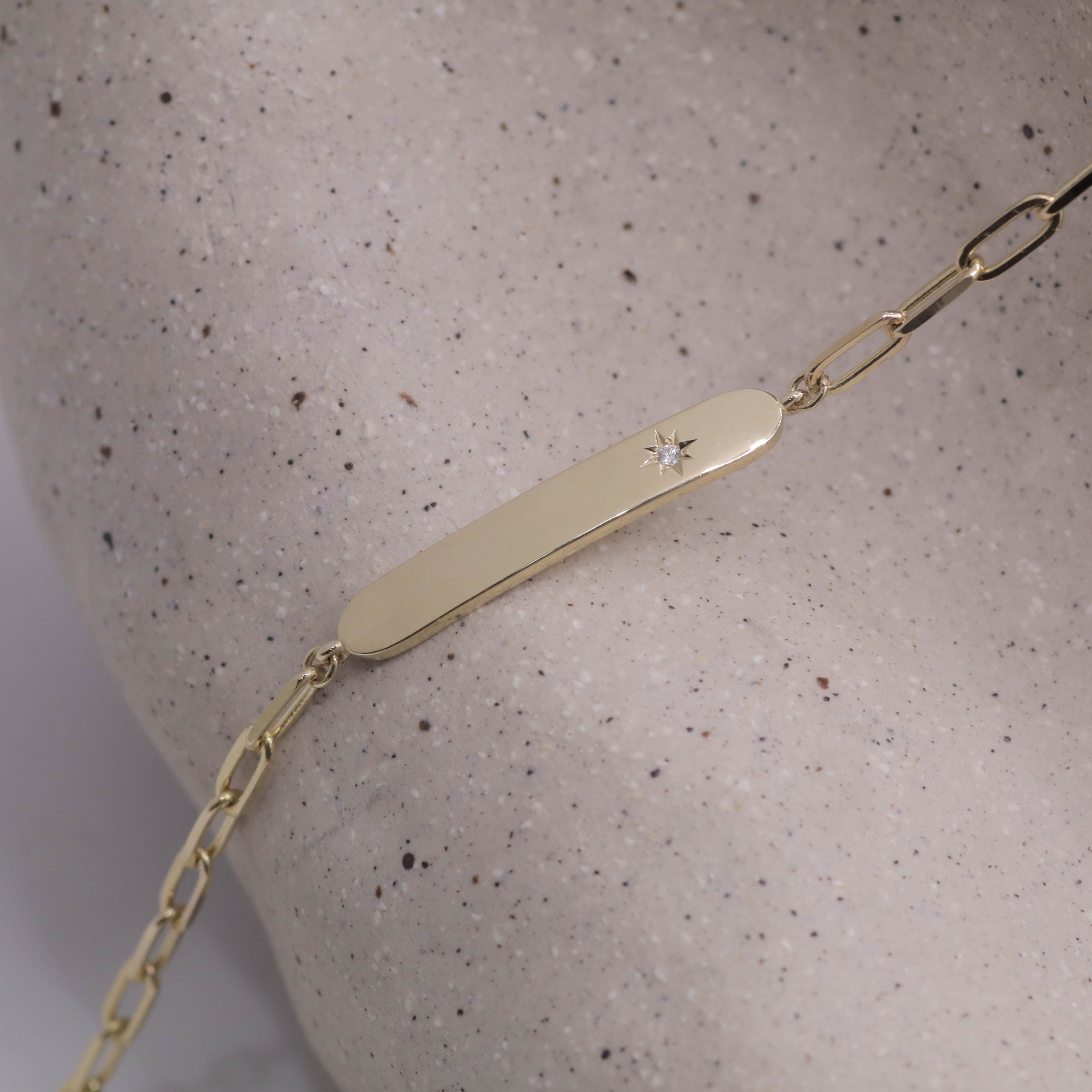 צמיד פלורנס משובץ יהלום עם שרשרת חוליות