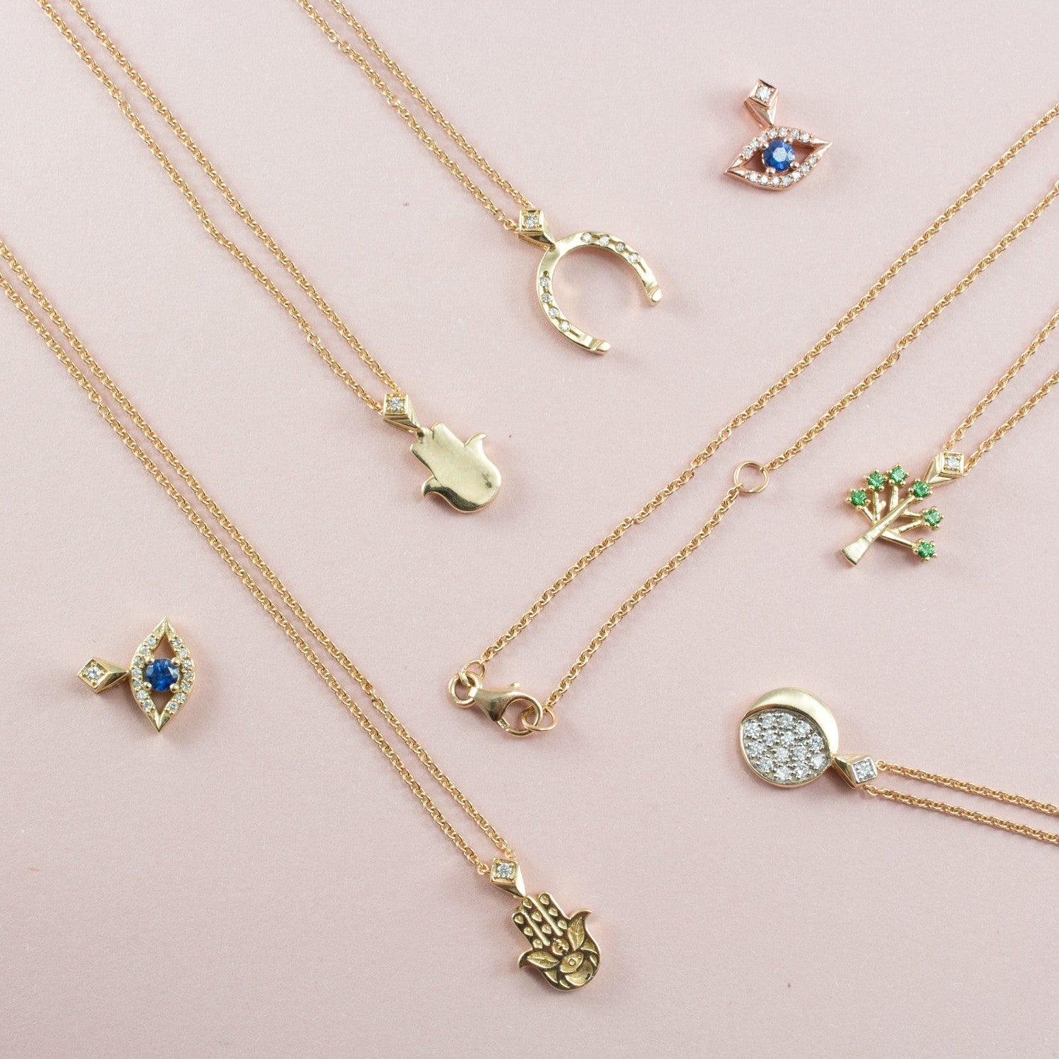 שרשרת חמסה עם יהלום