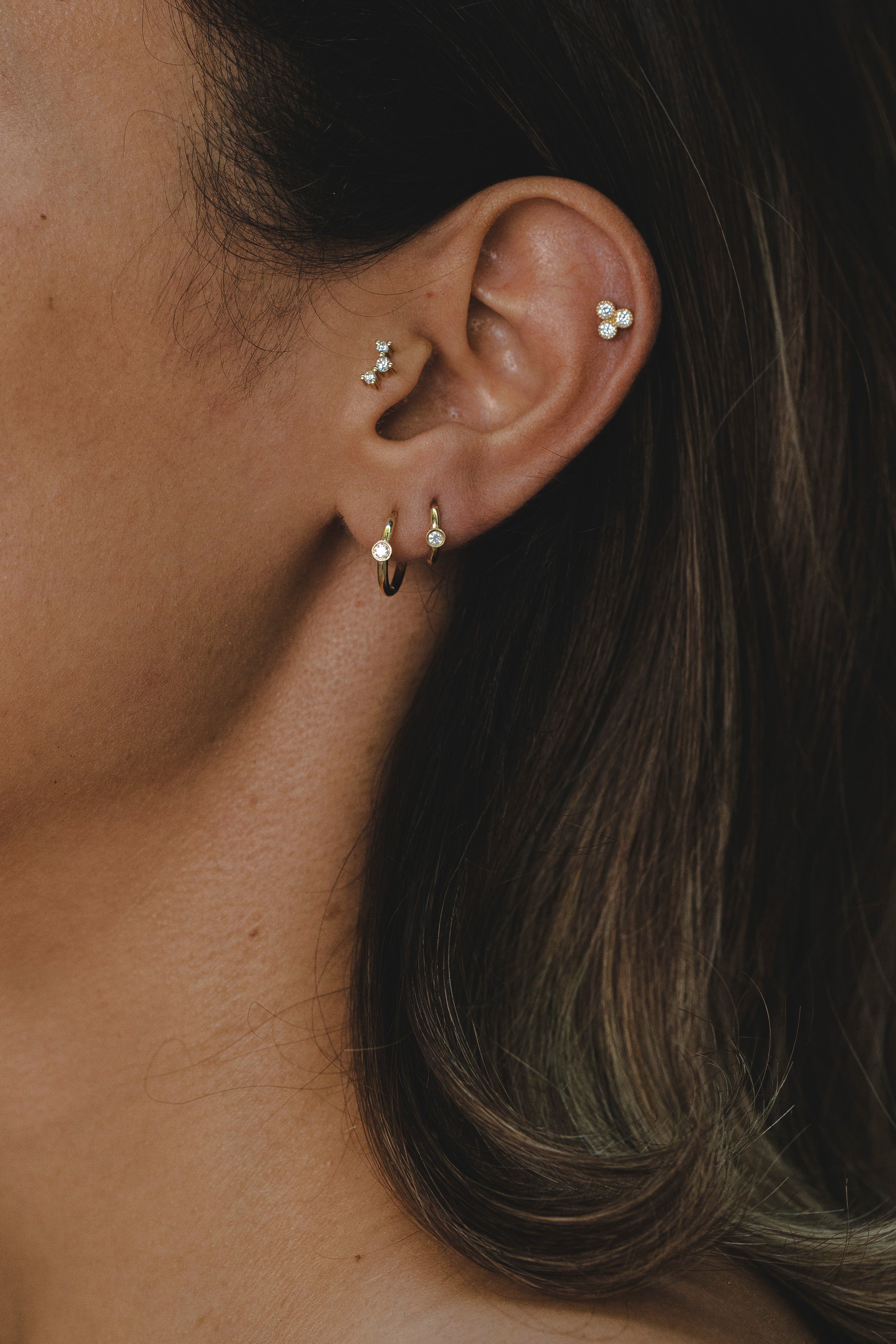 עגיל פירסינג הנרייטה יהלומים לבנים