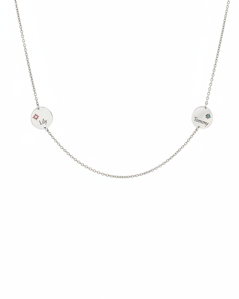 שרשרת קיארות משובצות אבני חן וחריטה