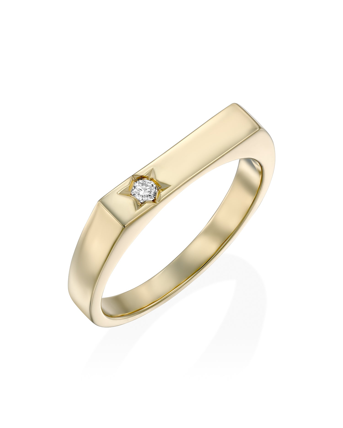 טבעת שרלוט עם יהלום לבן בשיבוץ מגן דוד