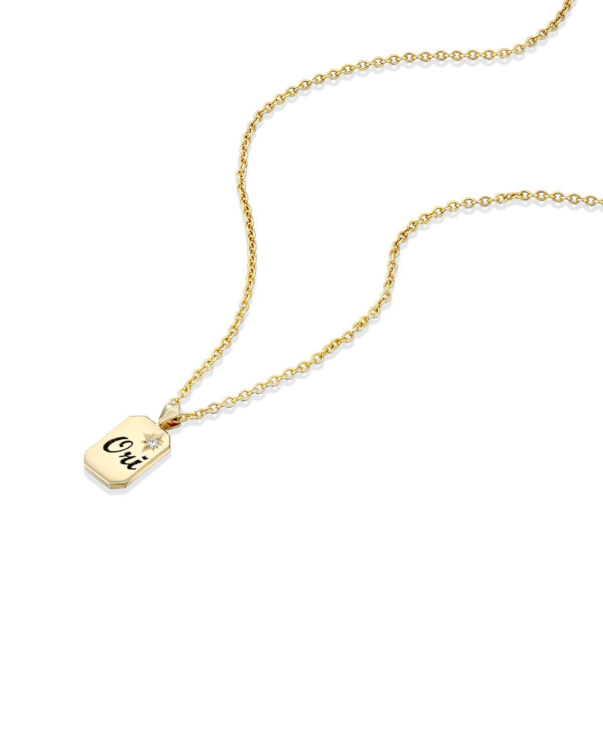 שרשרת דיסקית קטנה עם שיבוץ וחריטה