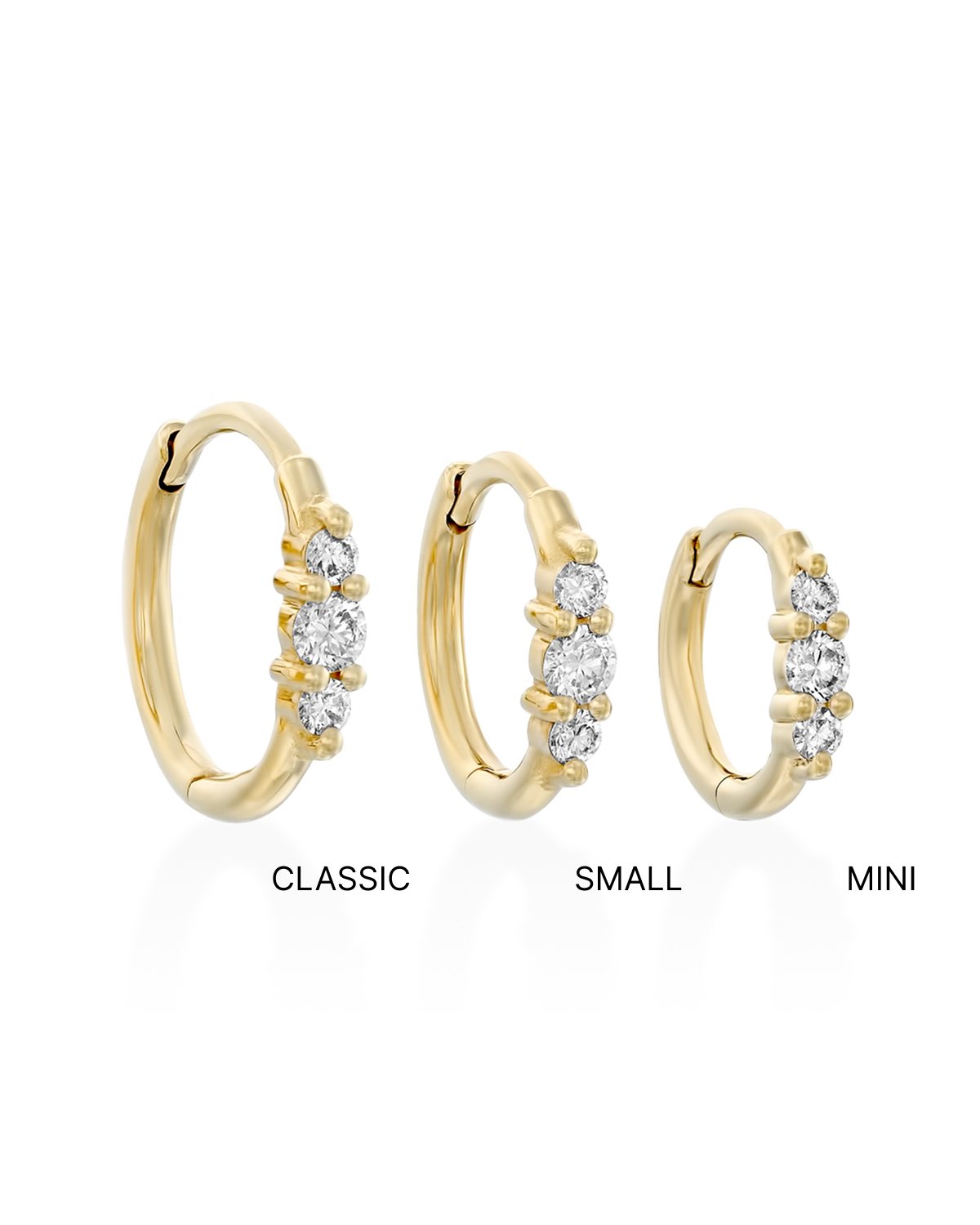 עגיל חישוק מיני אודרי עם יהלומים לבנים