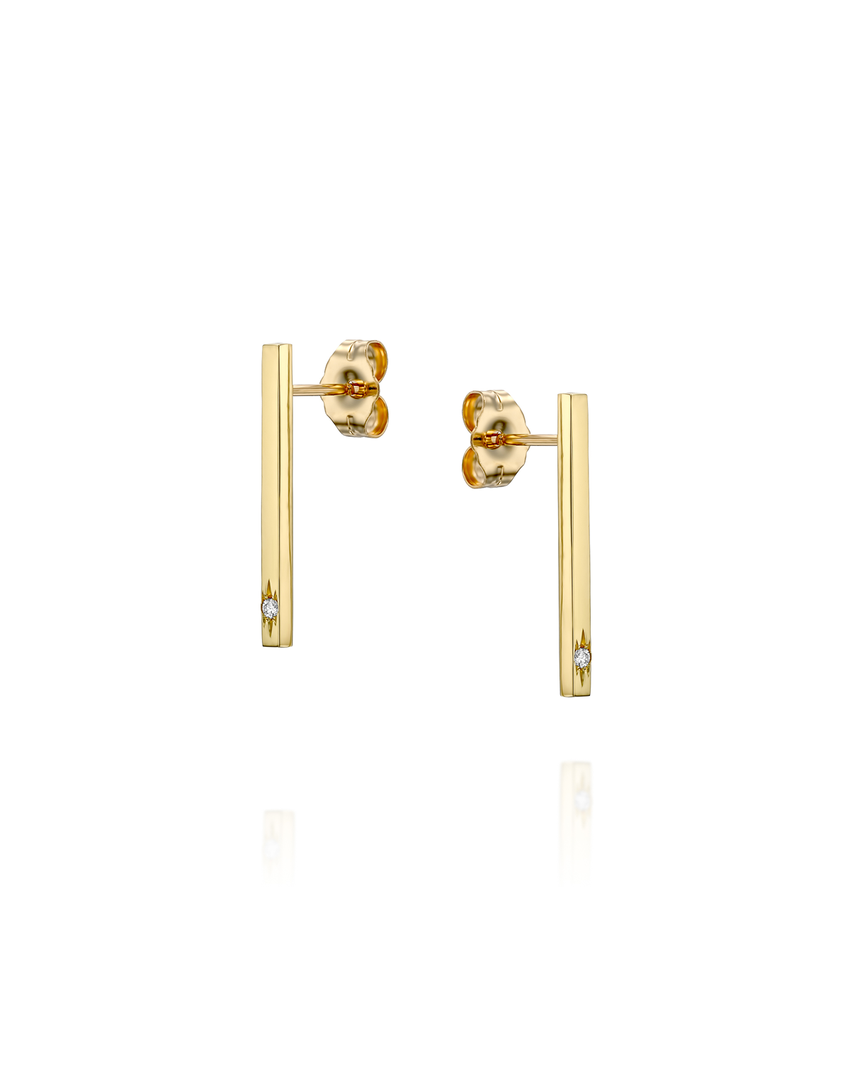 עגיל בר ארוך יהלום בשיבוץ כוכב