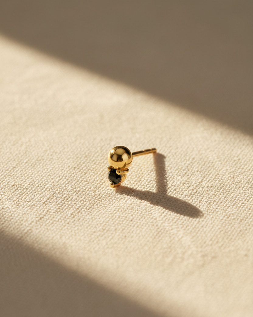 עגיל מארי יהלום שחור