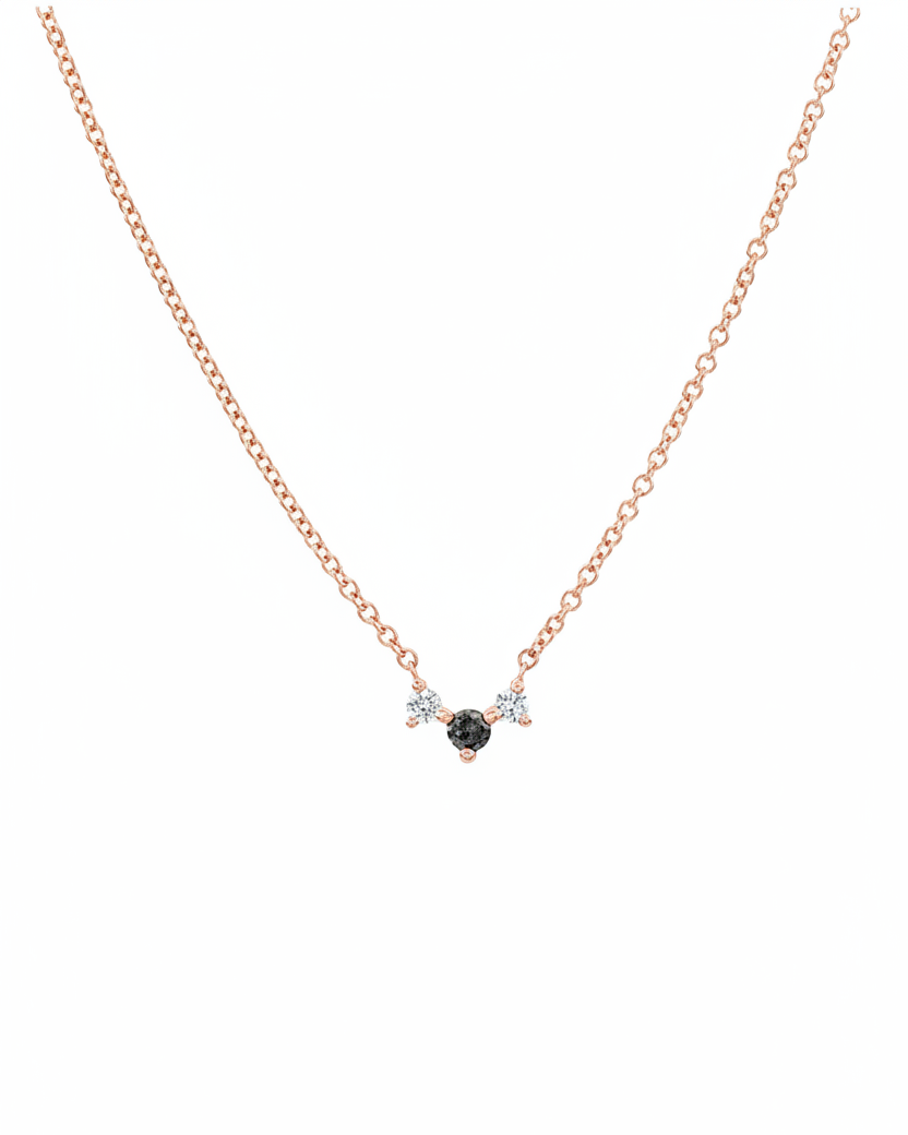 שרשרת פרידה יהלומים אפור ולבן