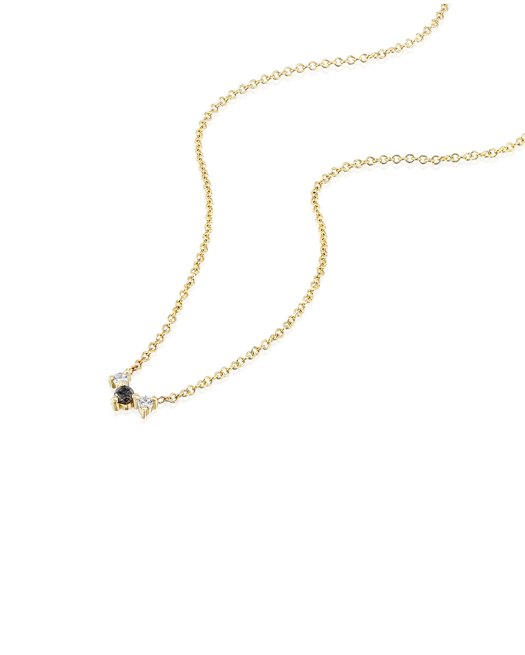 שרשרת פרידה יהלומים אפור ולבן