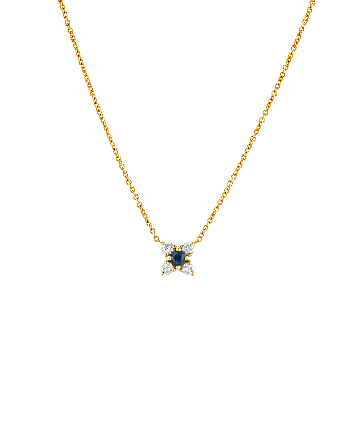 שרשרת ולנטינה עם יהלומים לבנים וספיר