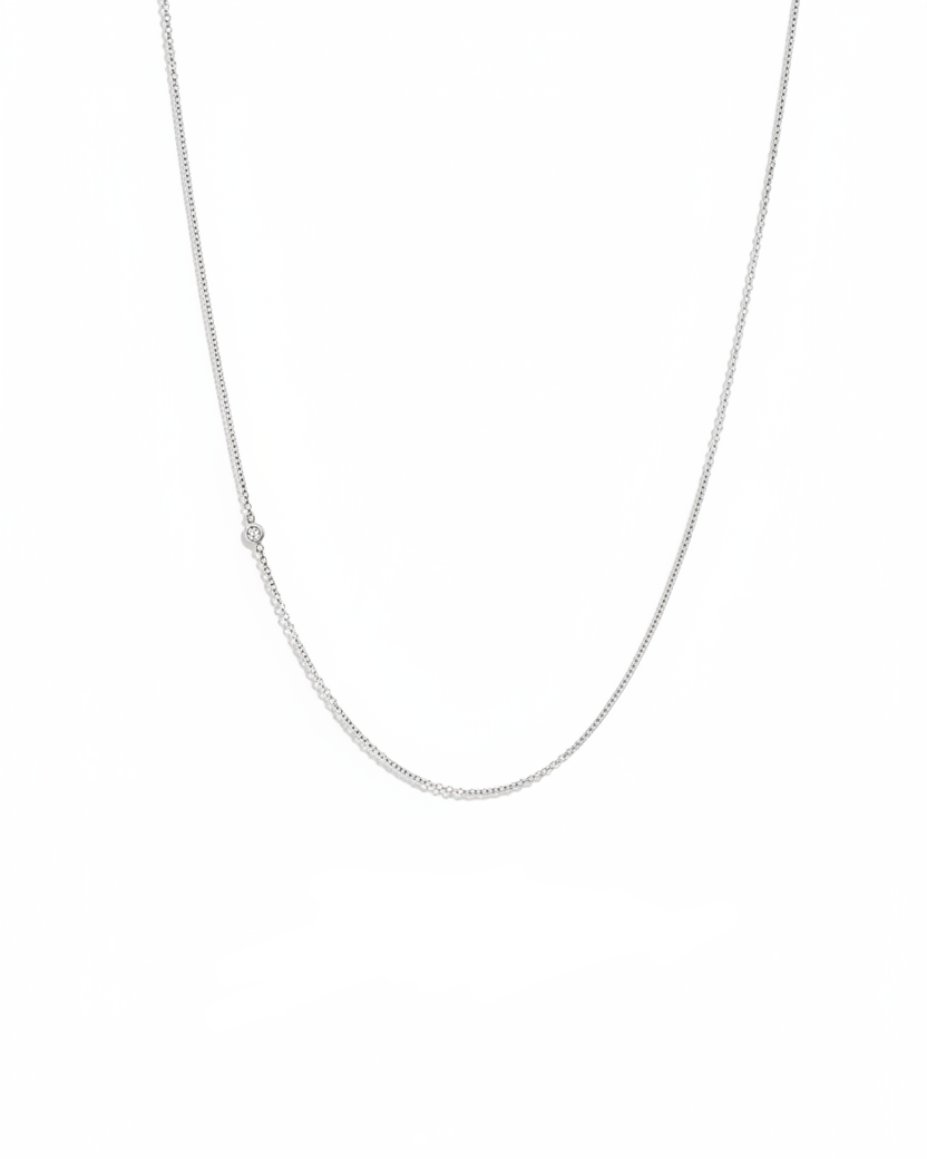 שרשרת זהב אלכסיס יהלום לבן