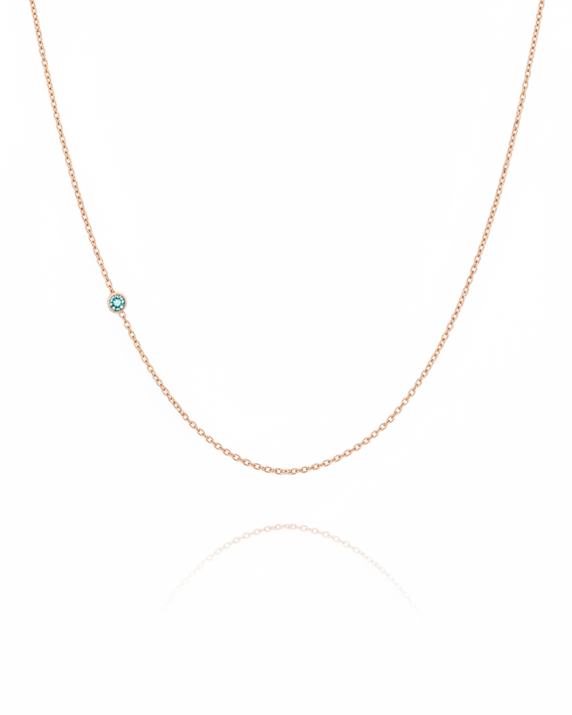 שרשרת זהב אלכסיס אקוומרין