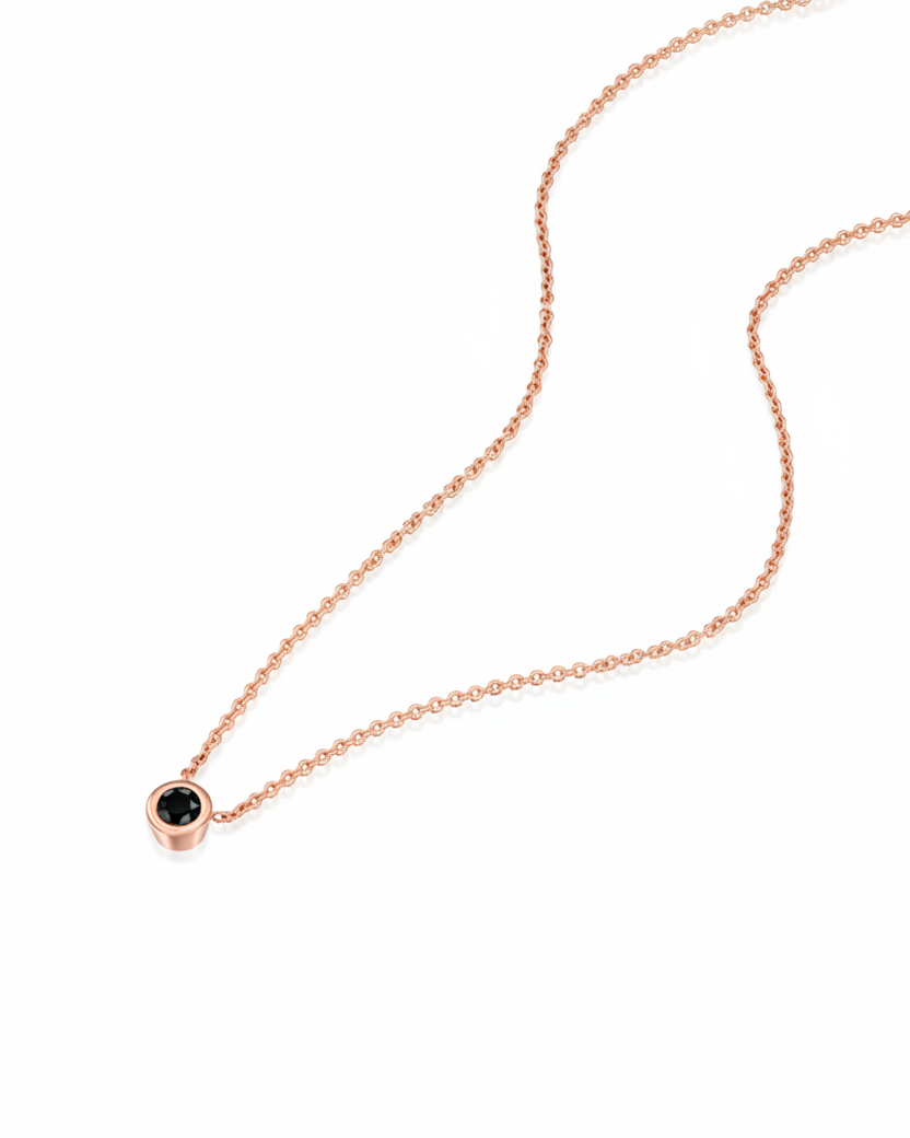 שרשרת מרגריטה עם יהלום שחור