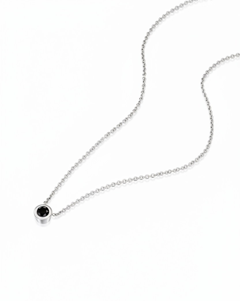 שרשרת מרגריטה עם יהלום שחור