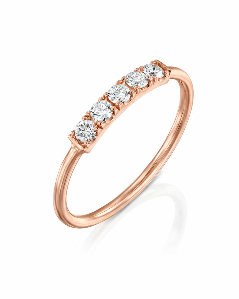 טבעת קנדי עם יהלומים לבנים