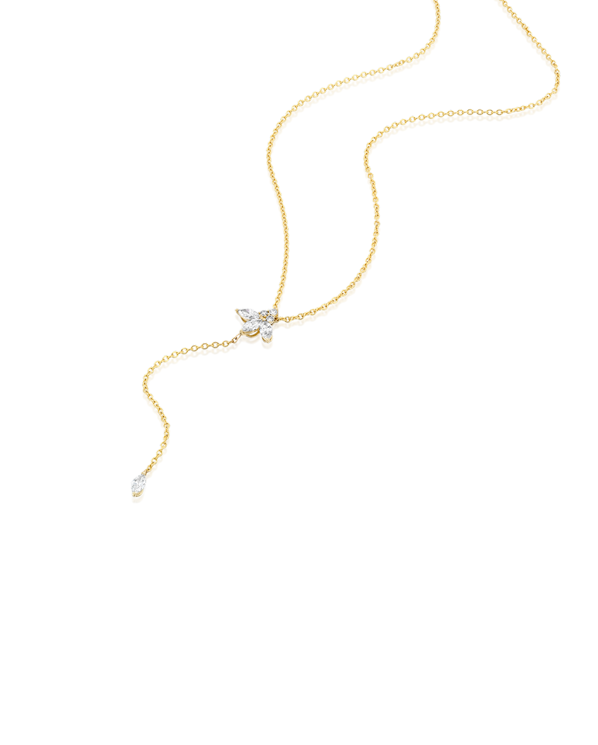 שרשרת ז'אן פואסון יהלומים לבנים בתוספת עניבה