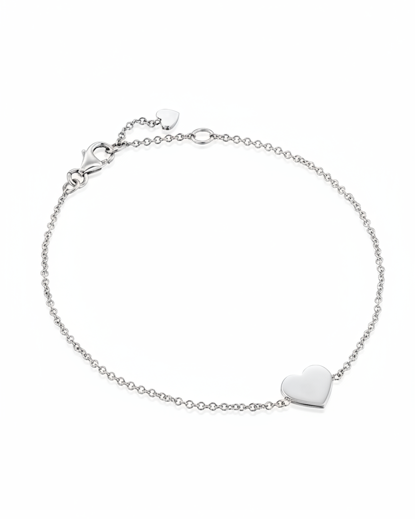 צמיד לב זהב חלק