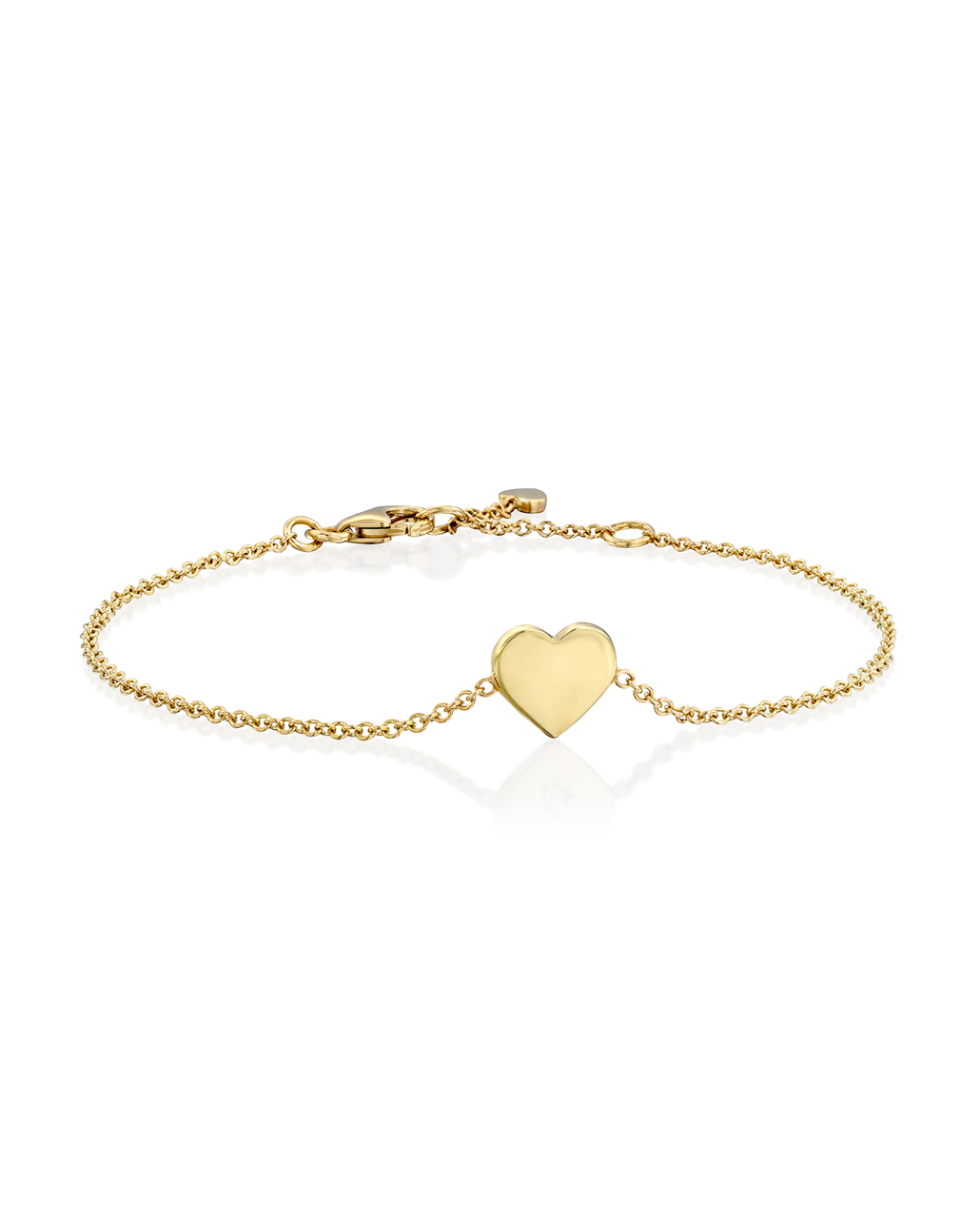 צמיד לב זהב חלק