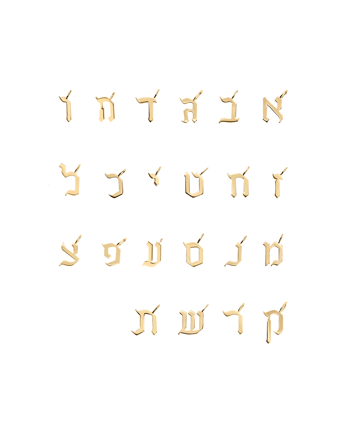 תליון אות קטנה עם יהלומים שחורים