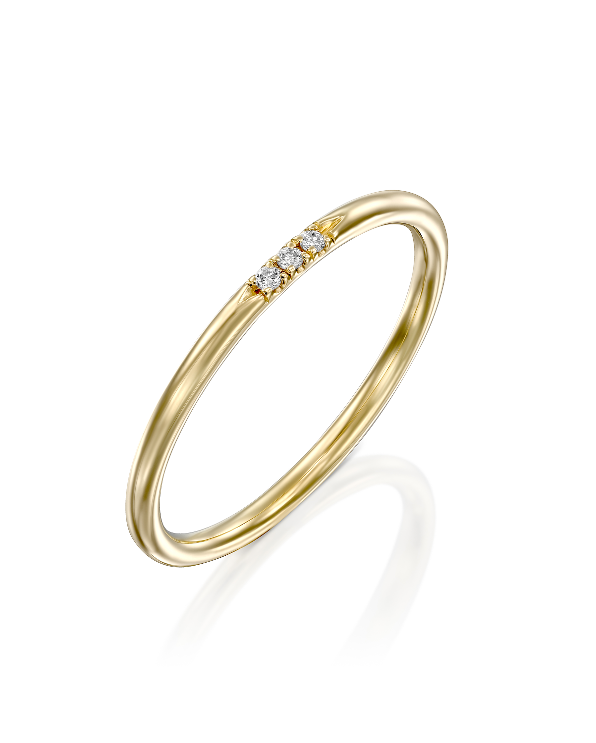 טבעת קלי 3 יהלומים