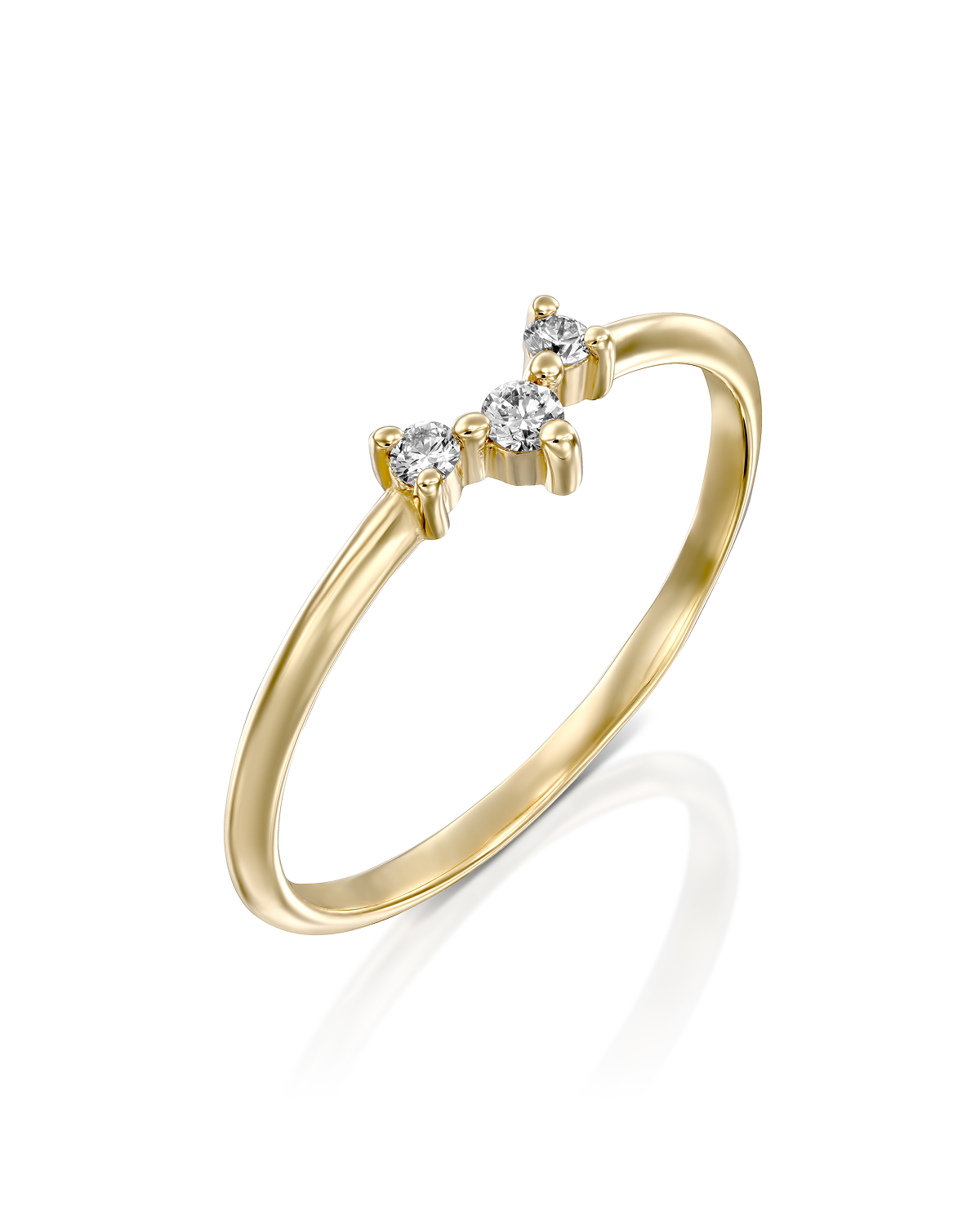 טבעת פרידה יהלומים לבנים