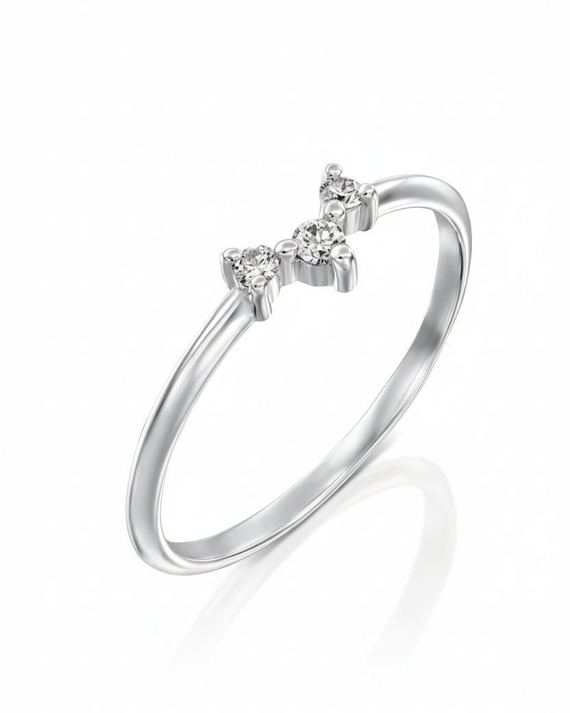 טבעת פרידה יהלומים לבנים