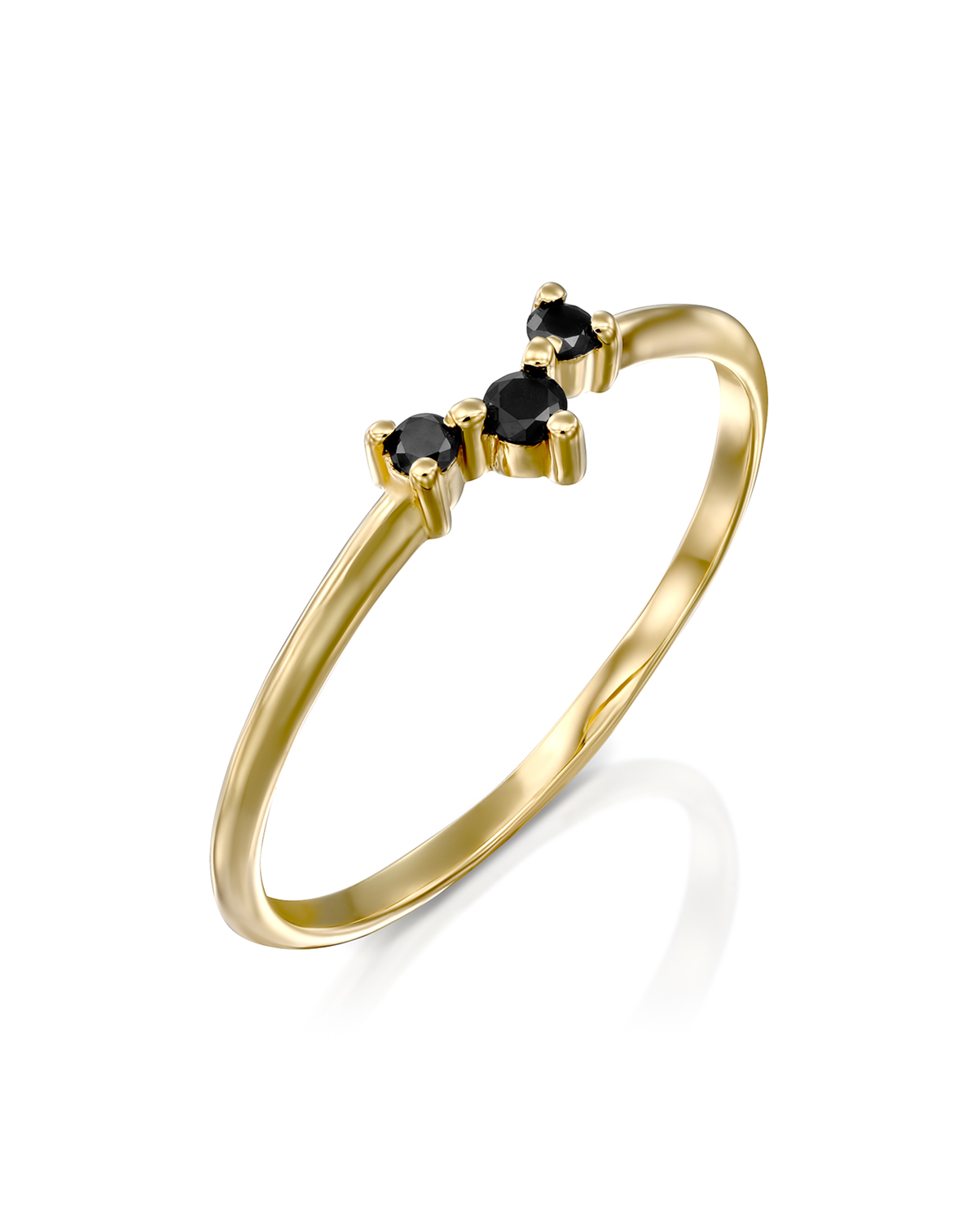 טבעת פרידה יהלומים שחורים