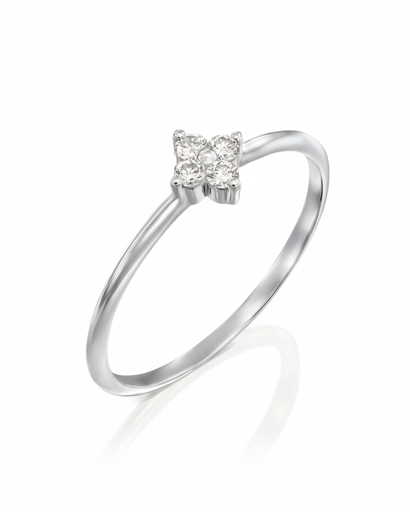 טבעת בת' יהלומים לבנים