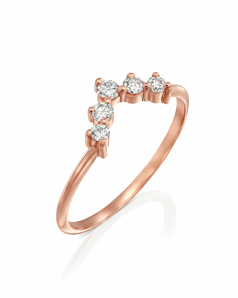 טבעת הרמון יהלומים לבנים