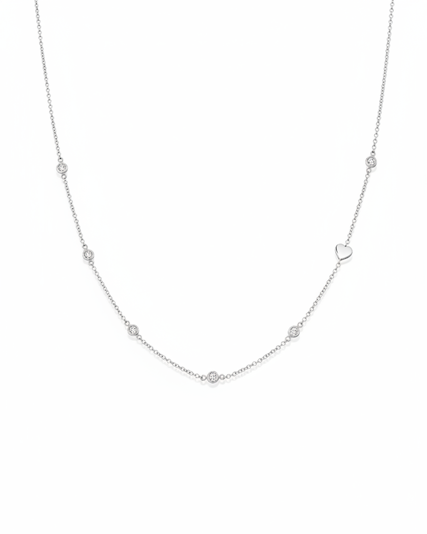 שרשרת אלכס 6 יהלומים בתוספת לב