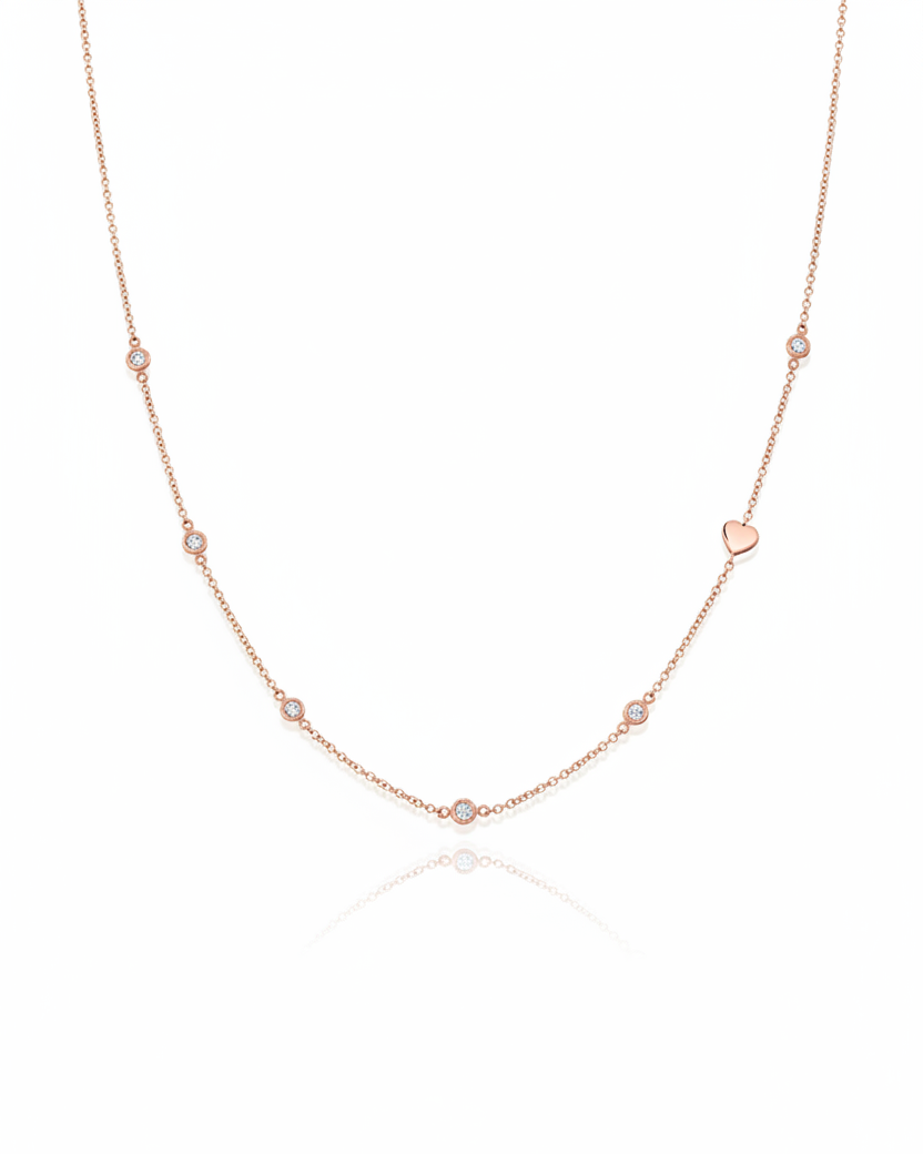 שרשרת אלכס 6 יהלומים בתוספת לב