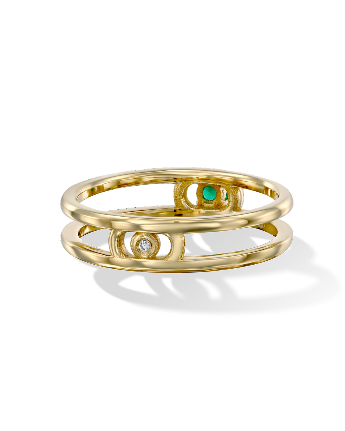 טבעת 06 - אמרלד ויהלומים לבנים