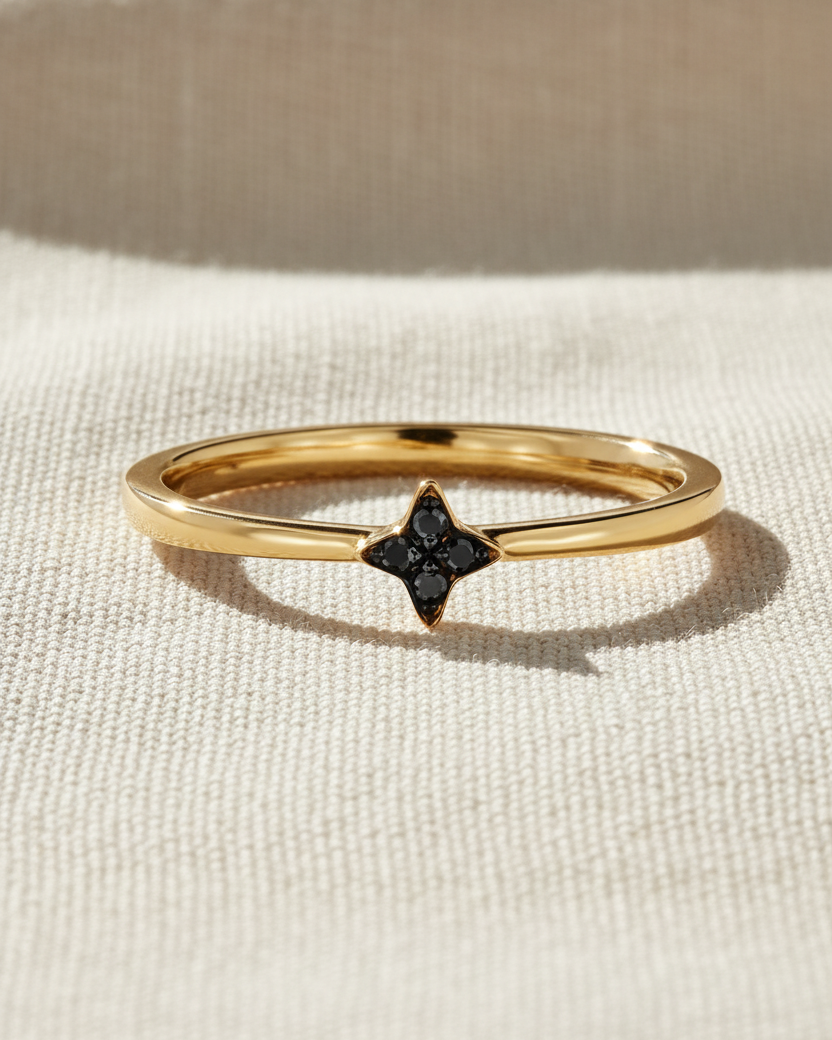 טבעת מארס יהלומים שחורים