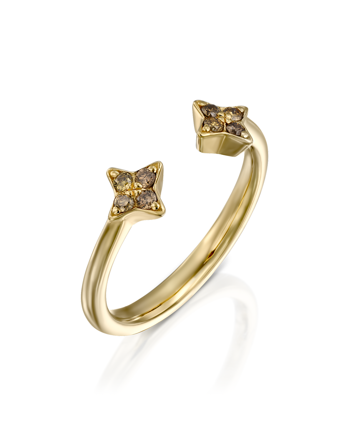 טבעת מרקורי מוגדלת עם יהלומי קוניאק