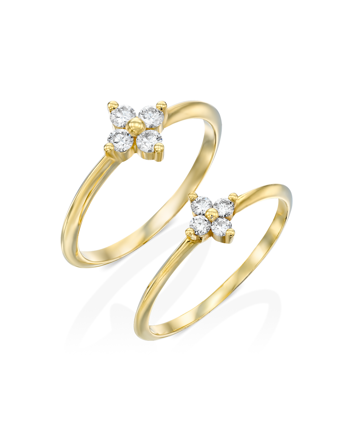 טבעת בת' מוגדלת יהלומים לבנים