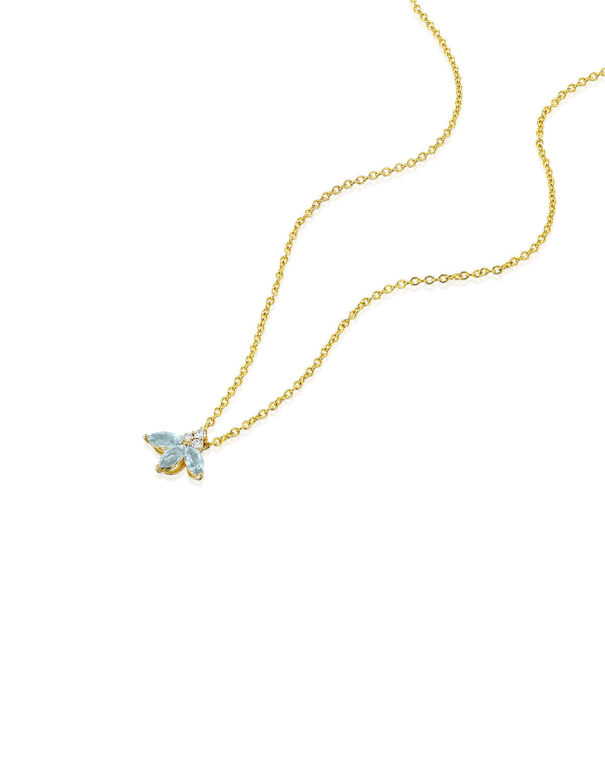 שרשרת ז'אן פואסון יהלומים ואקוומרין