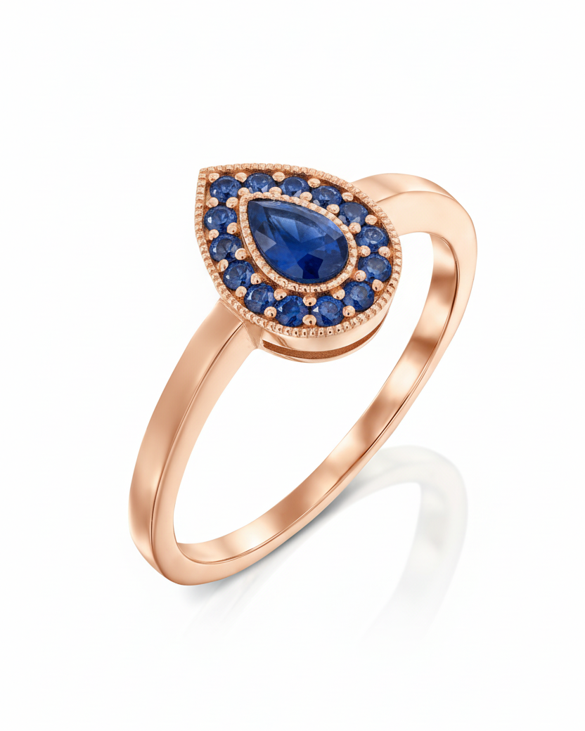 טבעת לונה עם ספירים