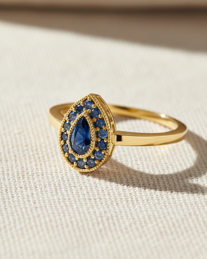 טבעת לונה עם ספירים