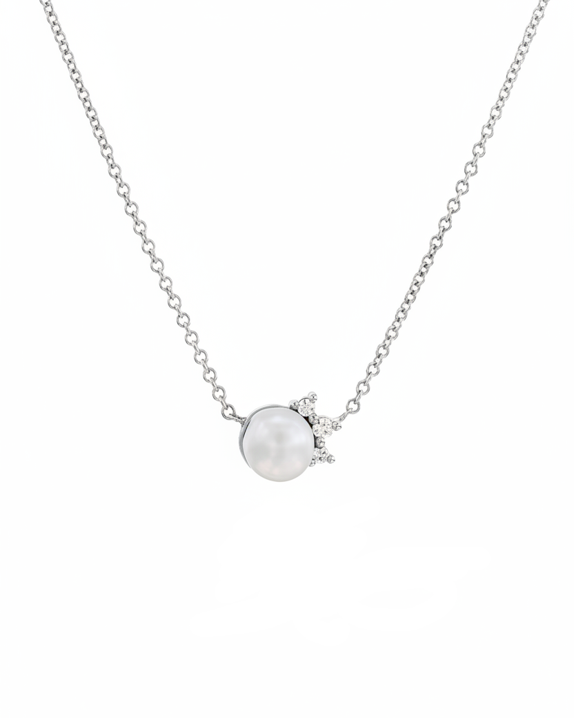 שרשרת סקארלט עם פנינה ויהלומים