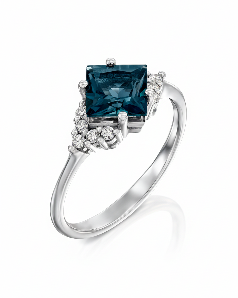 טבעת ג׳ולייט בלו טופז