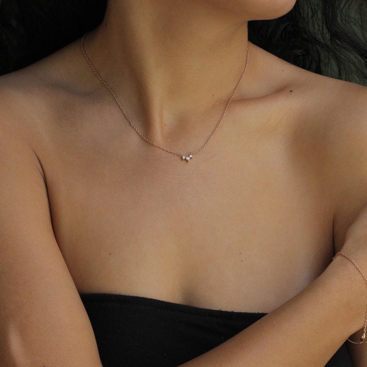 שרשרת פרידה יהלומים לבנים