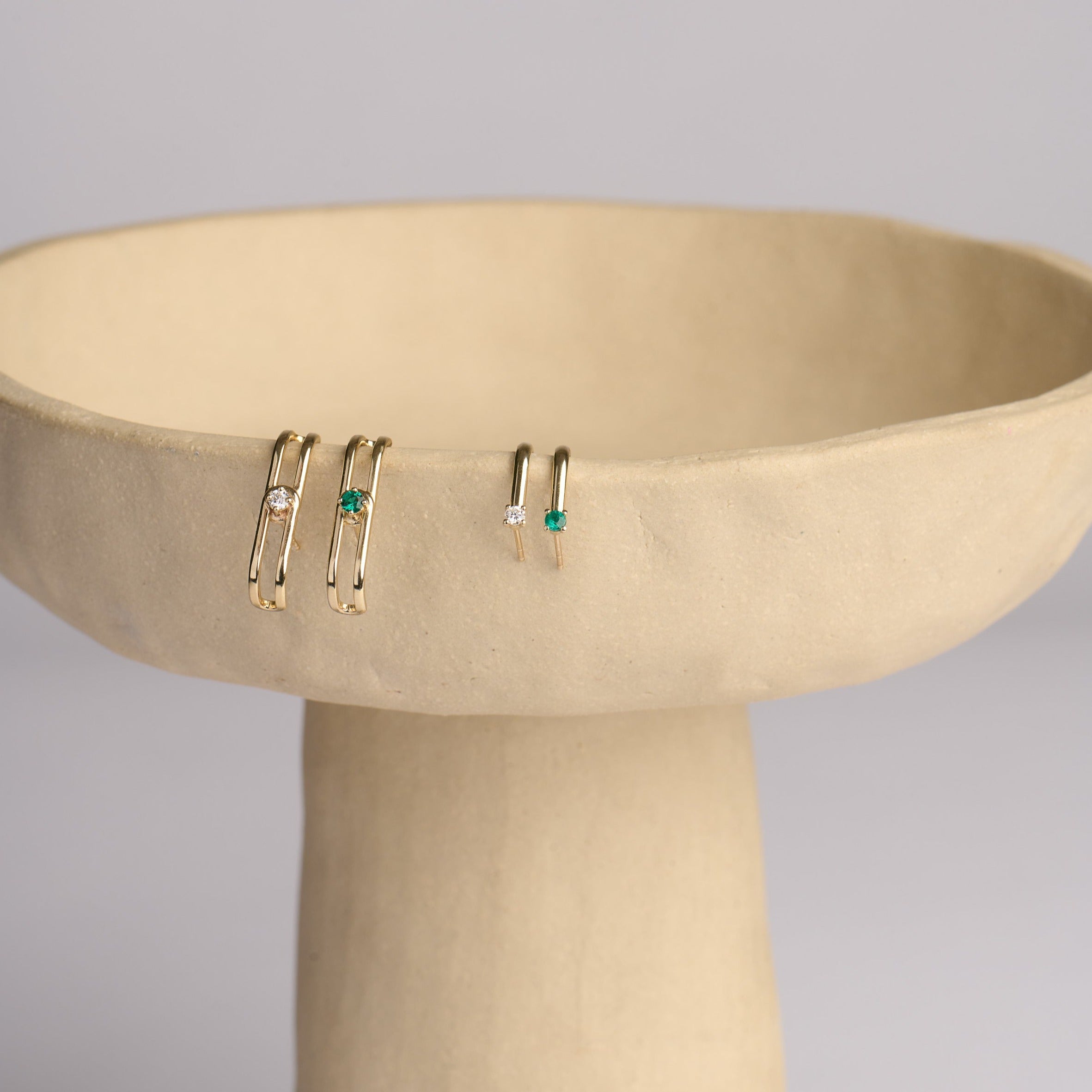 עגיל 14 - יהלום לבן