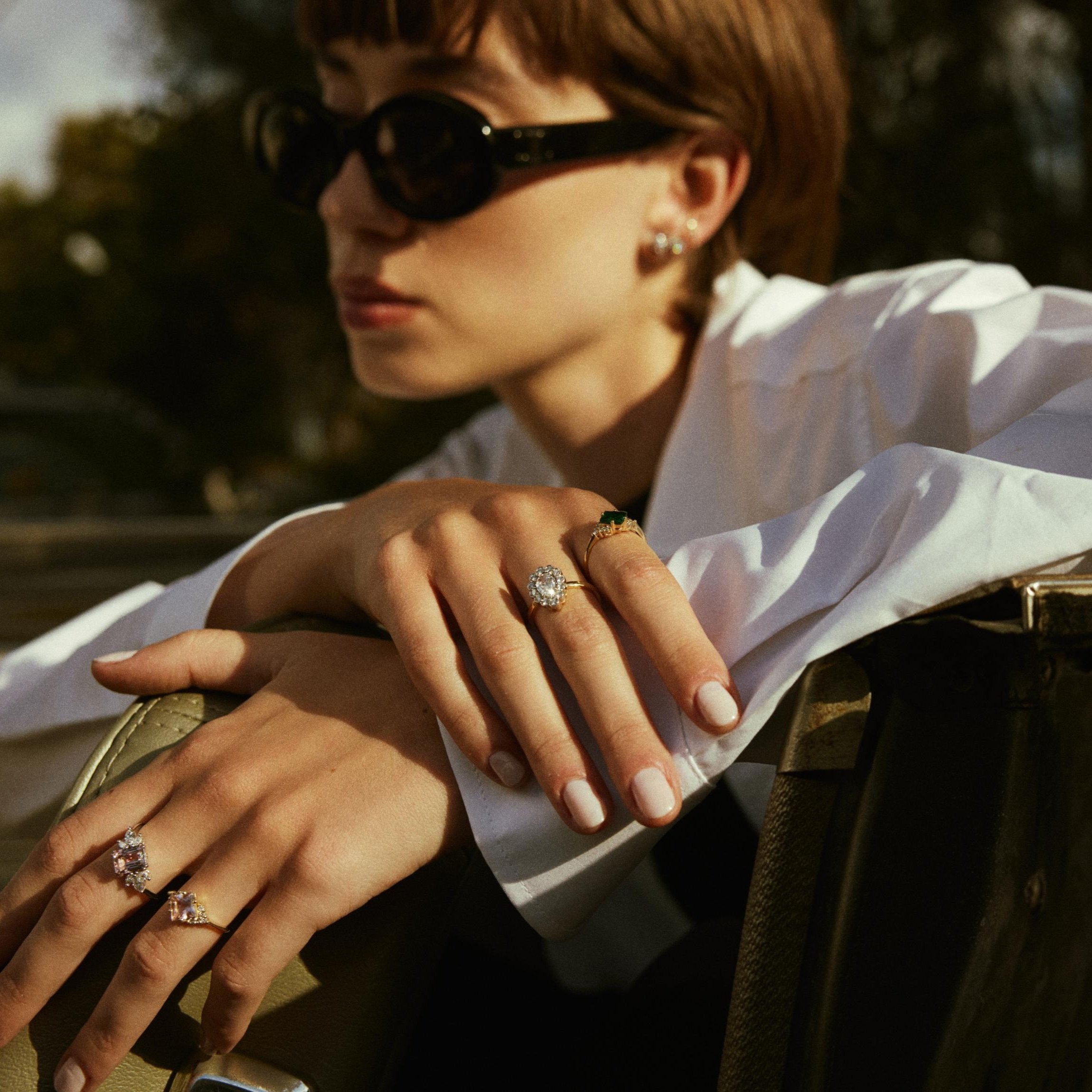 טבעת מארי אנטואנט עם יהלומים