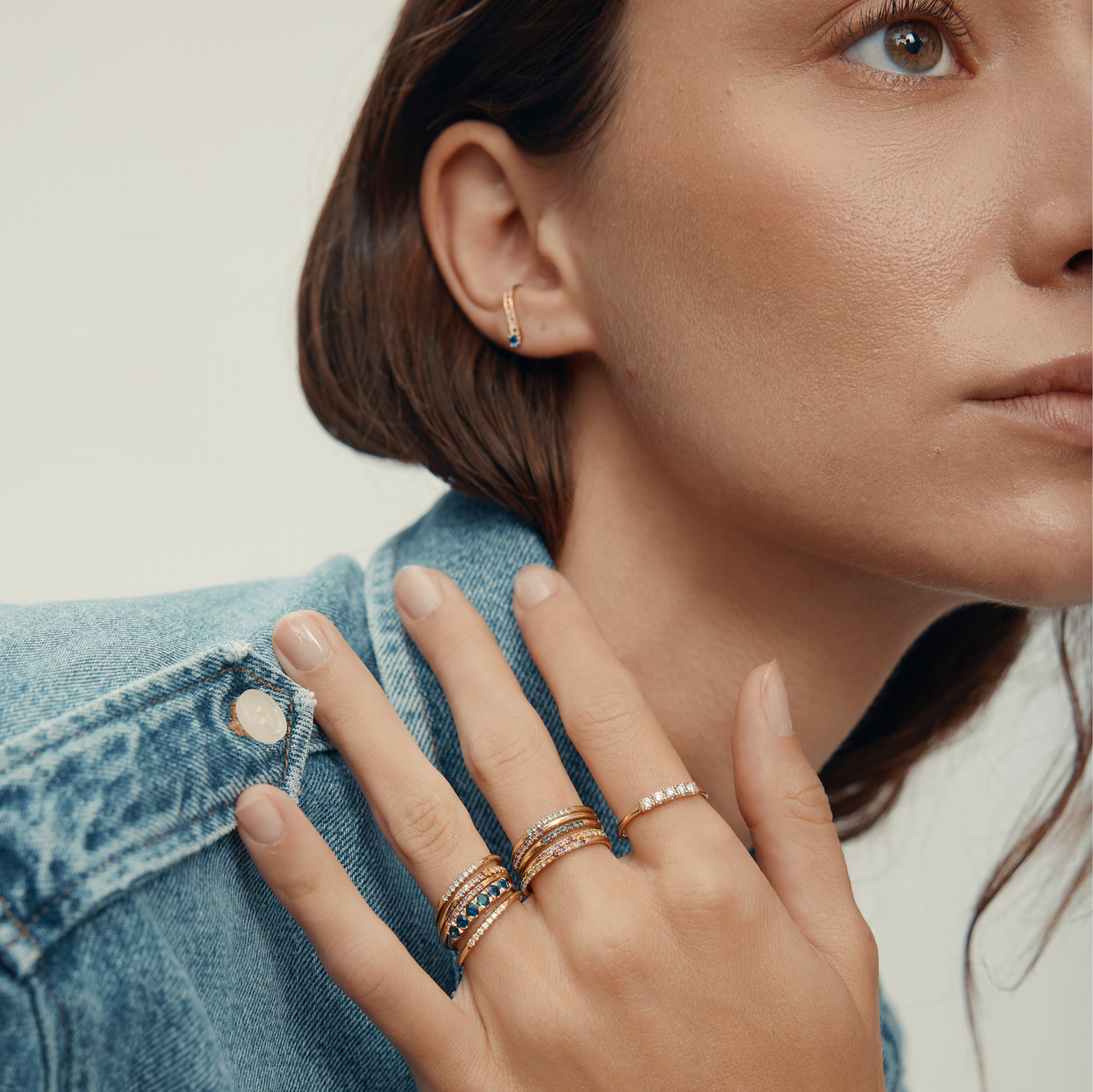 טבעת קלי יהלומים לבנים