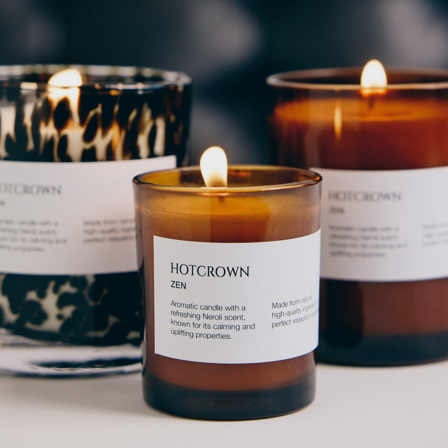 נר ZEN חום גדול