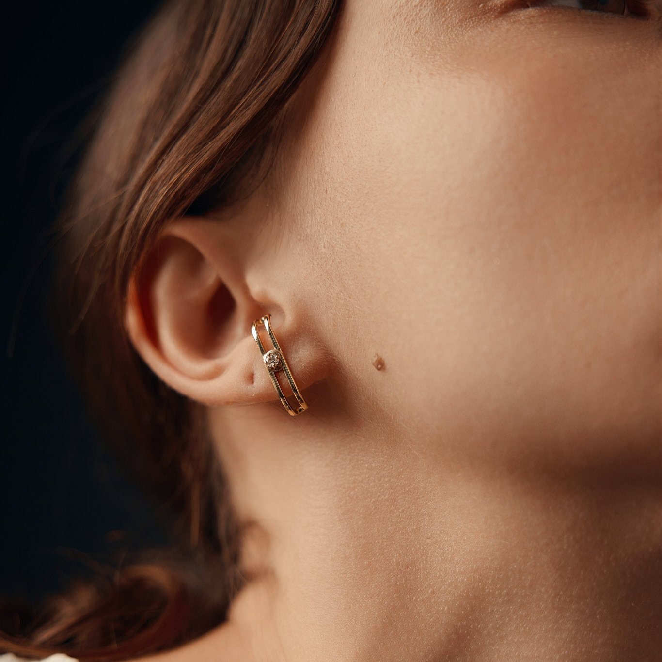 עגיל 10 - יהלום לבן