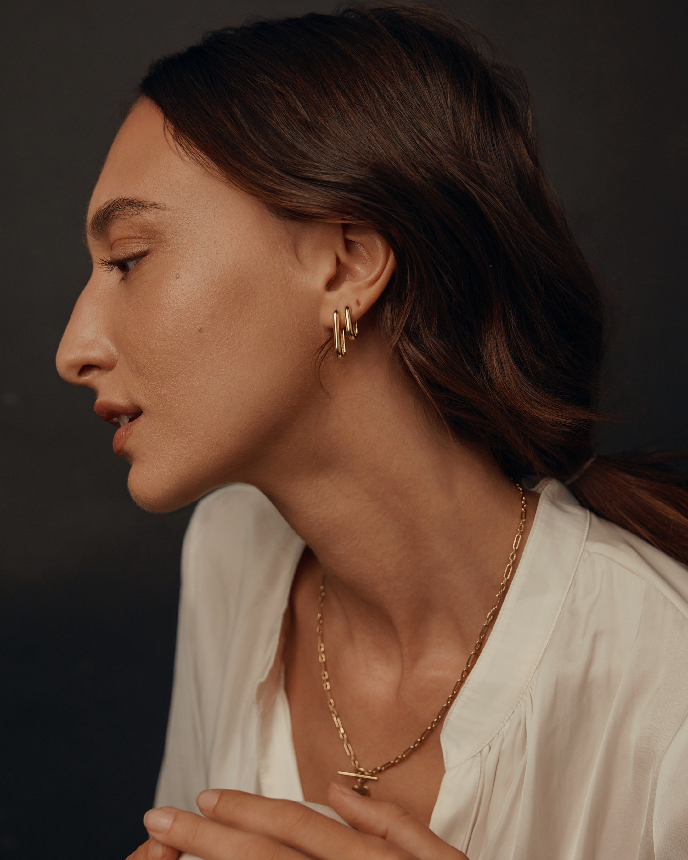 עגיל חישוק זהב אווה